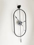 Wallity Mclock-00104 Reloj de pared decorativo de metal negro